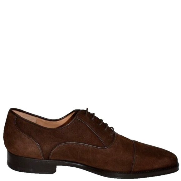 New! Magnanni Men\'s Federico Cap Toe Oxford Brown Suede Shoes Size 9.5 US DD377 main image 7